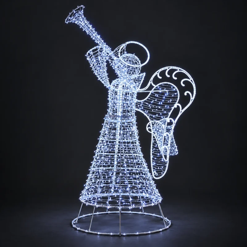 White Angel Light with Curled Wings &mdash; JQ-23N-945