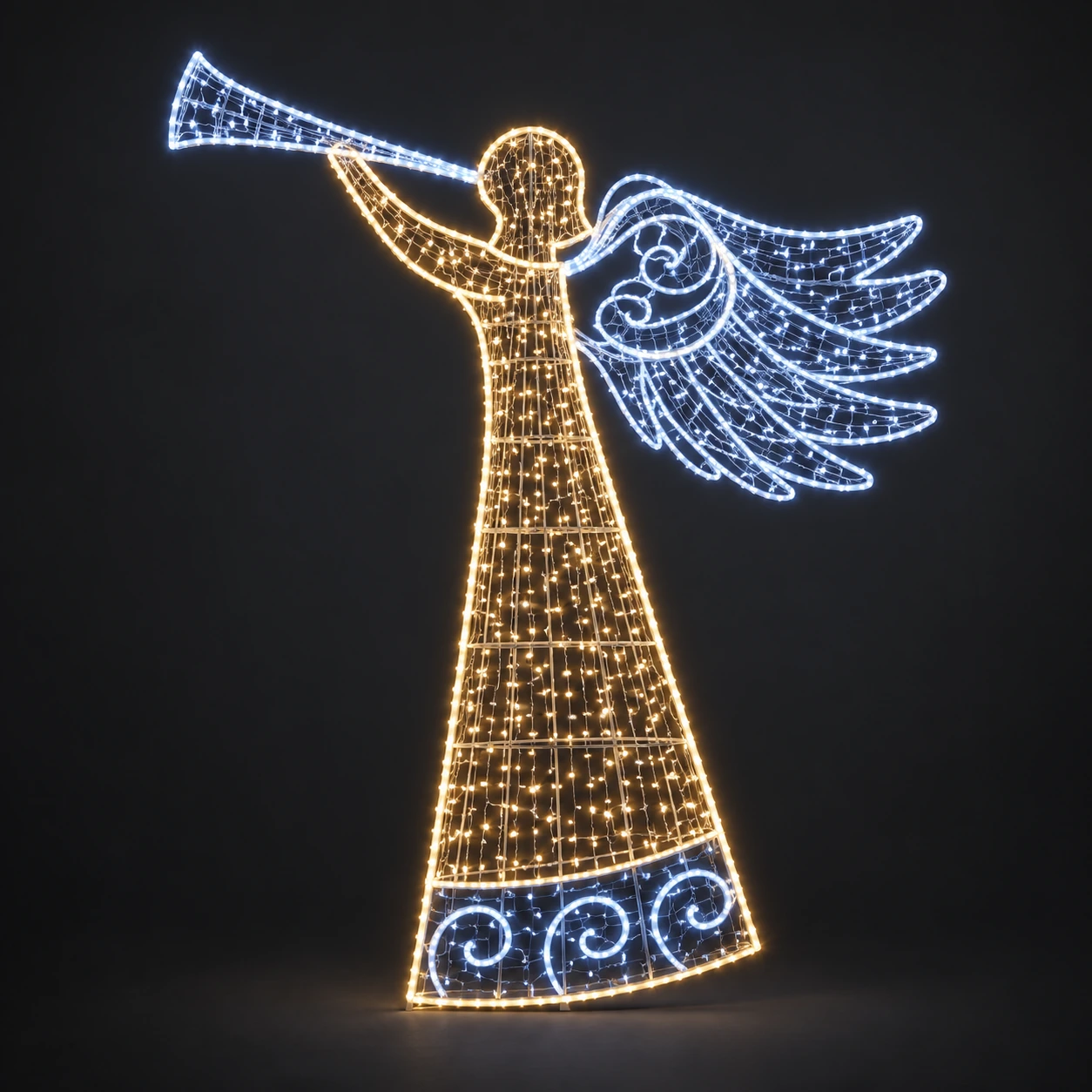 AI-assisted design reference: Golden Trumpeting Angel Motif Light.