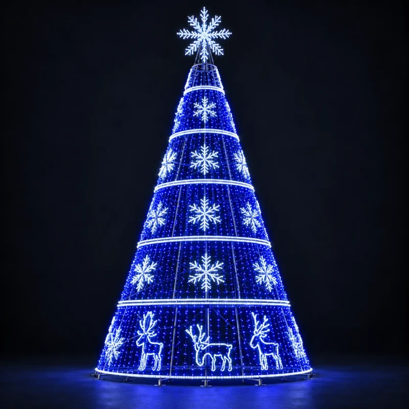 Blue Christmas Light Tree with Snowflakes &mdash; JQ-23N-033