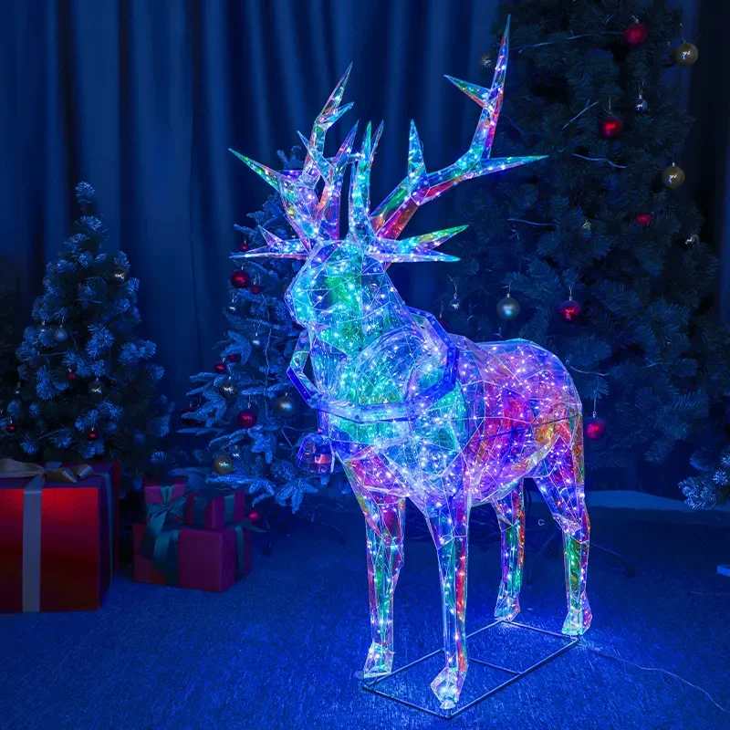 Faceted Iridescent Deer Light with Bell