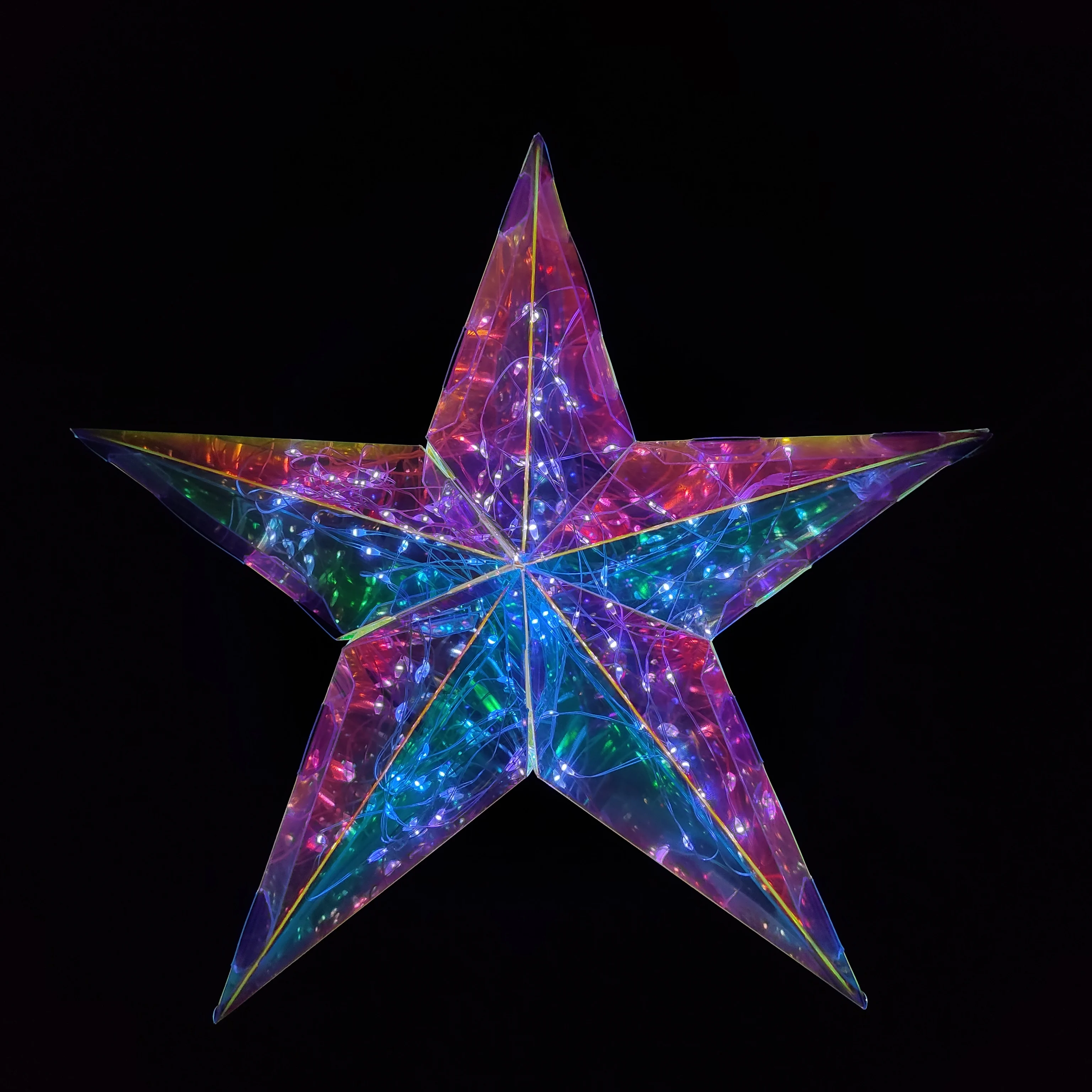 Faceted Iridescent Star Decoration.