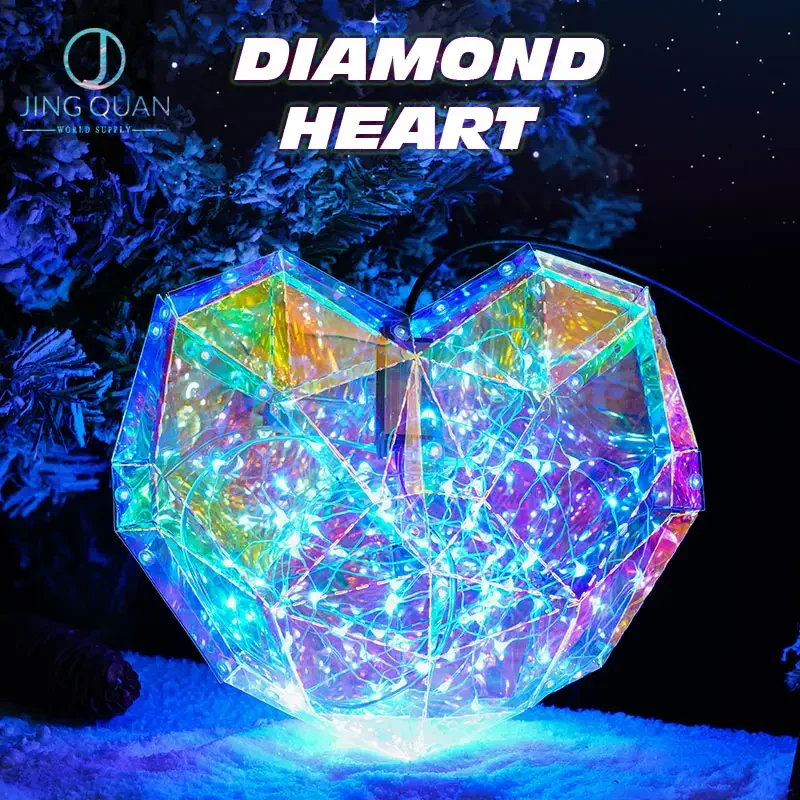 Faceted Iridescent Heart Light