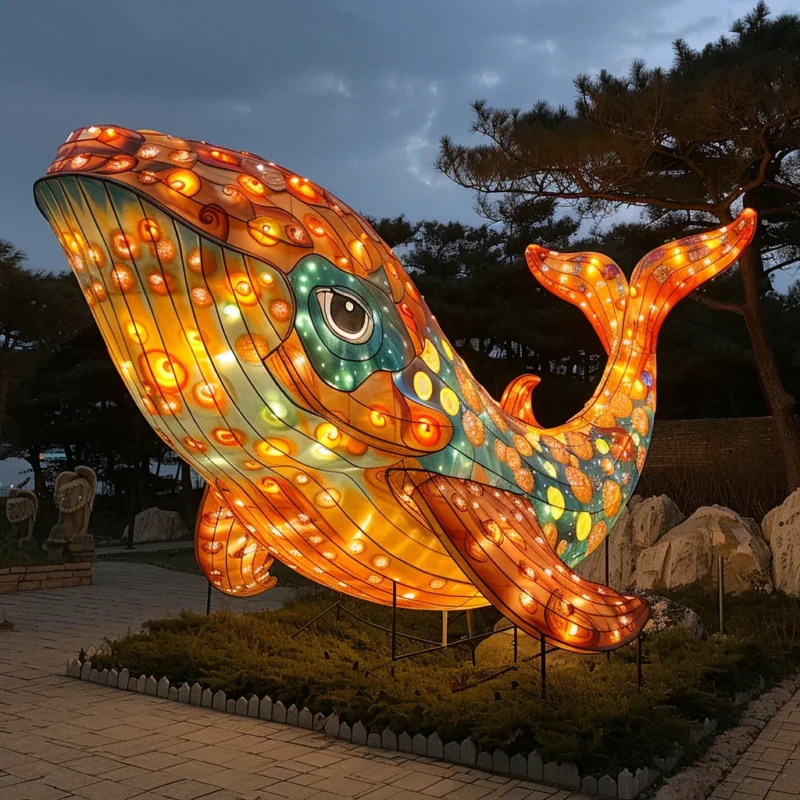 Patterned Whale Lantern