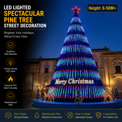50m Giant Snowflake Ribbon Pine | Commercial Shopping Malls