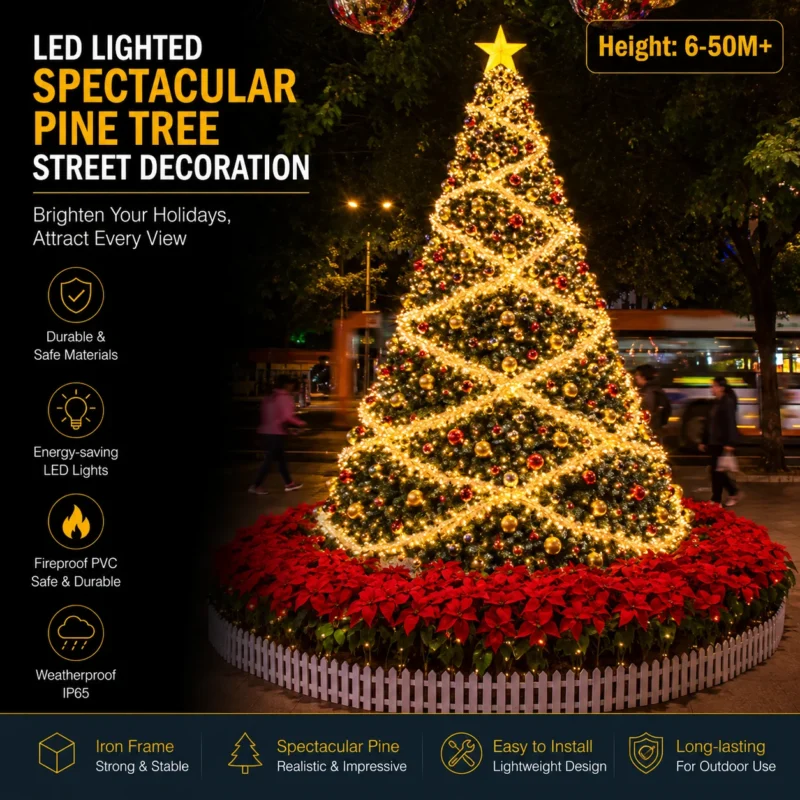 Golden Spiral Light Tree with Red Base