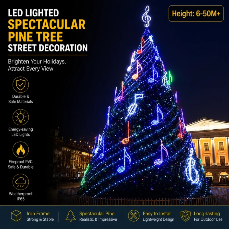 Blue Spiral Christmas Light Tree