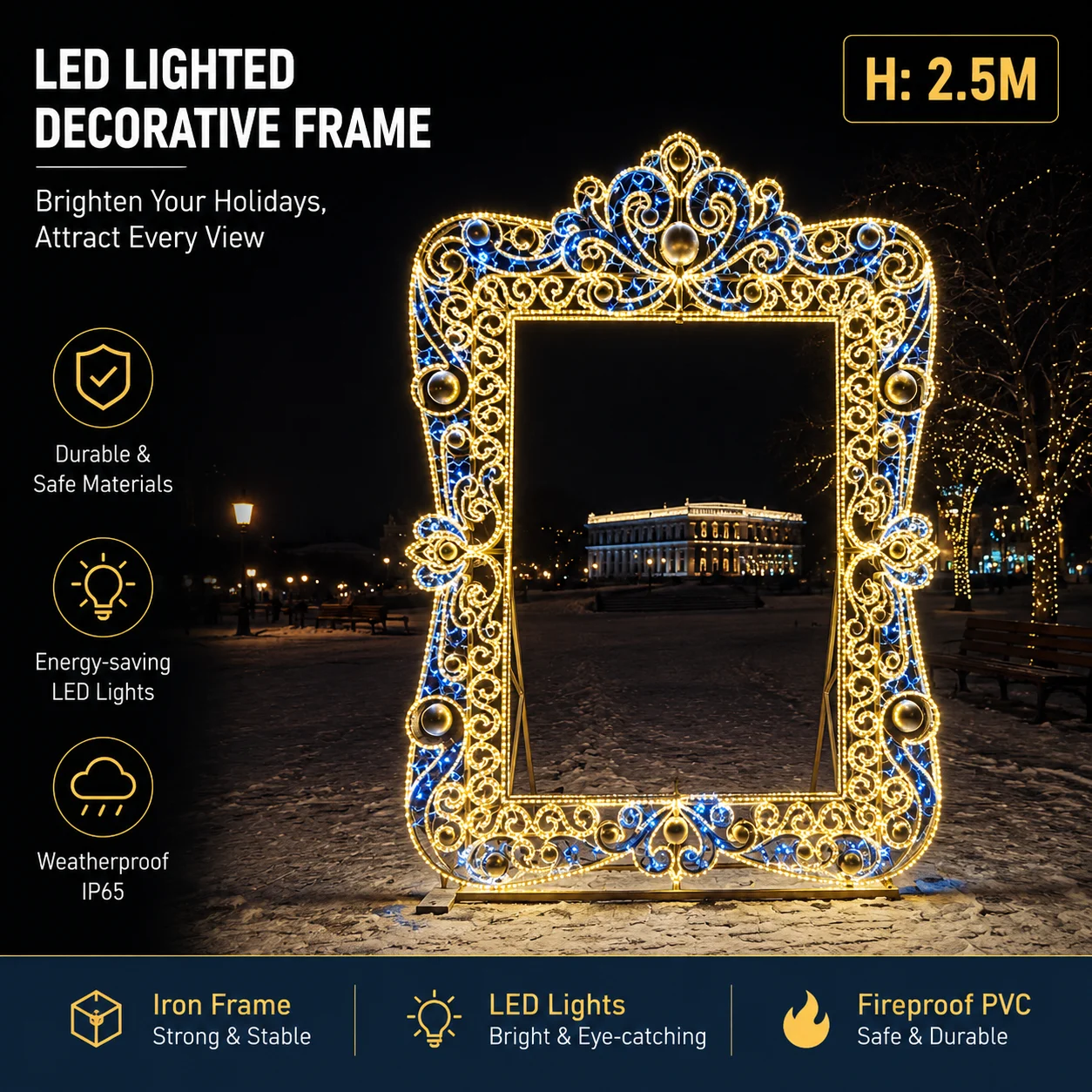 Ornamental Golden Photo Frame Light.