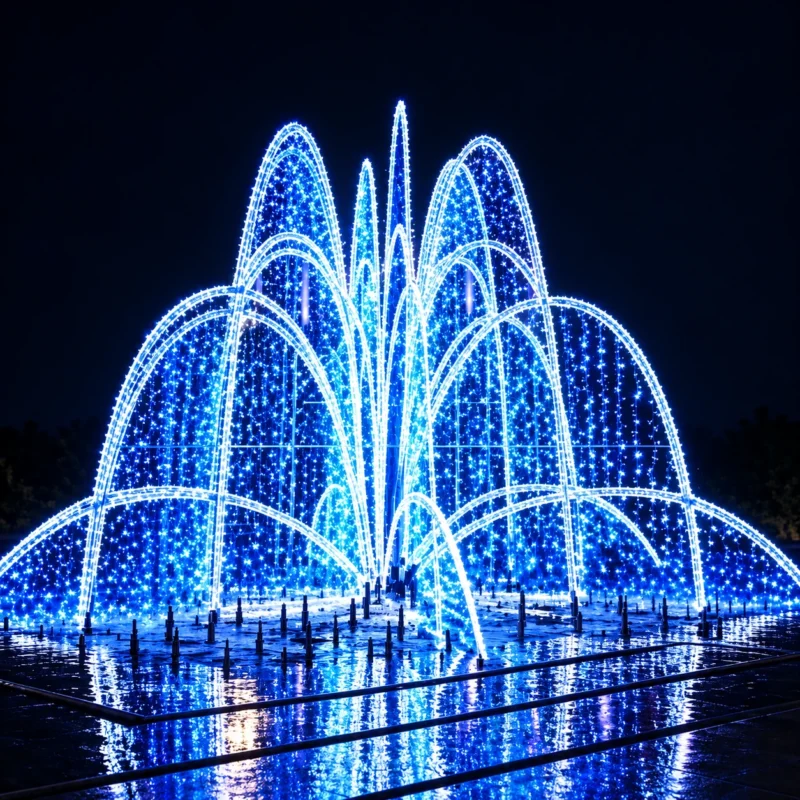 Blue Cascading Fountain Light Display — LH011