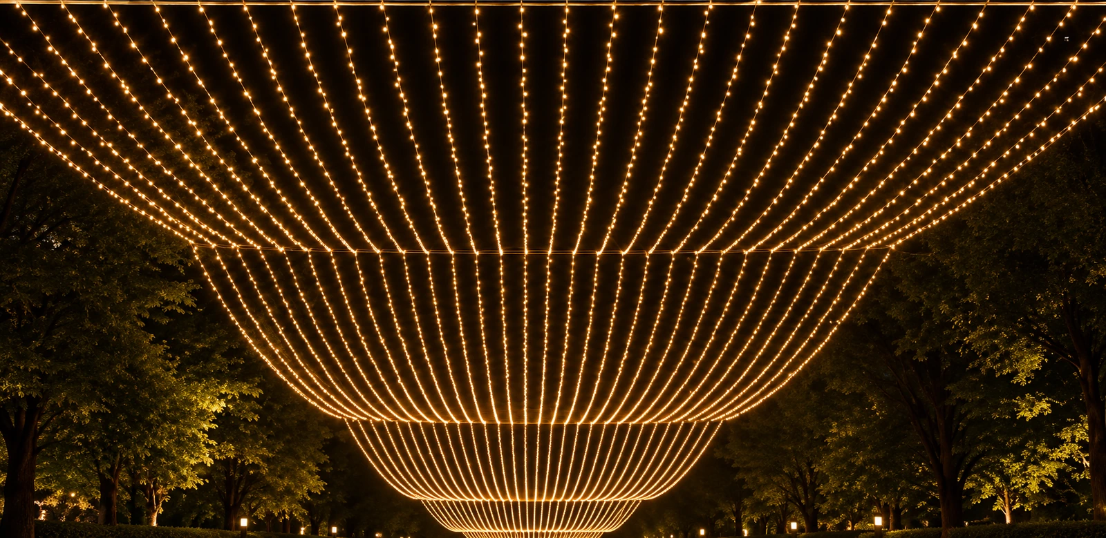 Design reference: Golden Overhead Light-Strand Canopy.