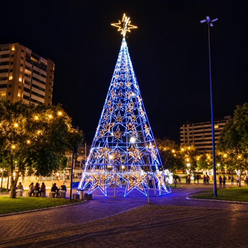 Blue Cone Christmas Light Tree &mdash; JP-14