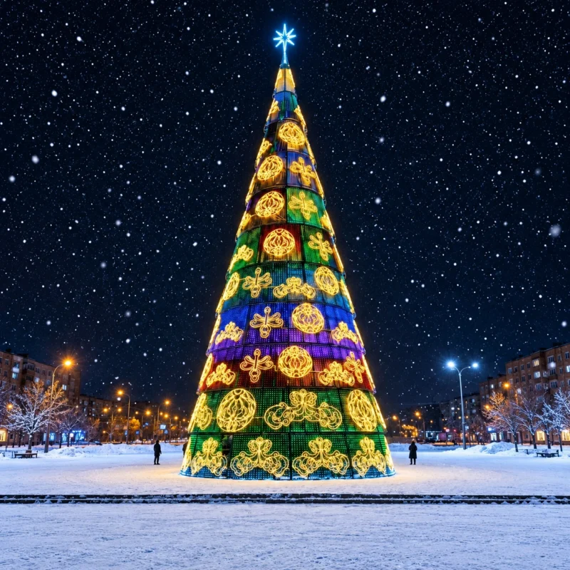 Christmas Tree with Large Golden Baubles — fz21