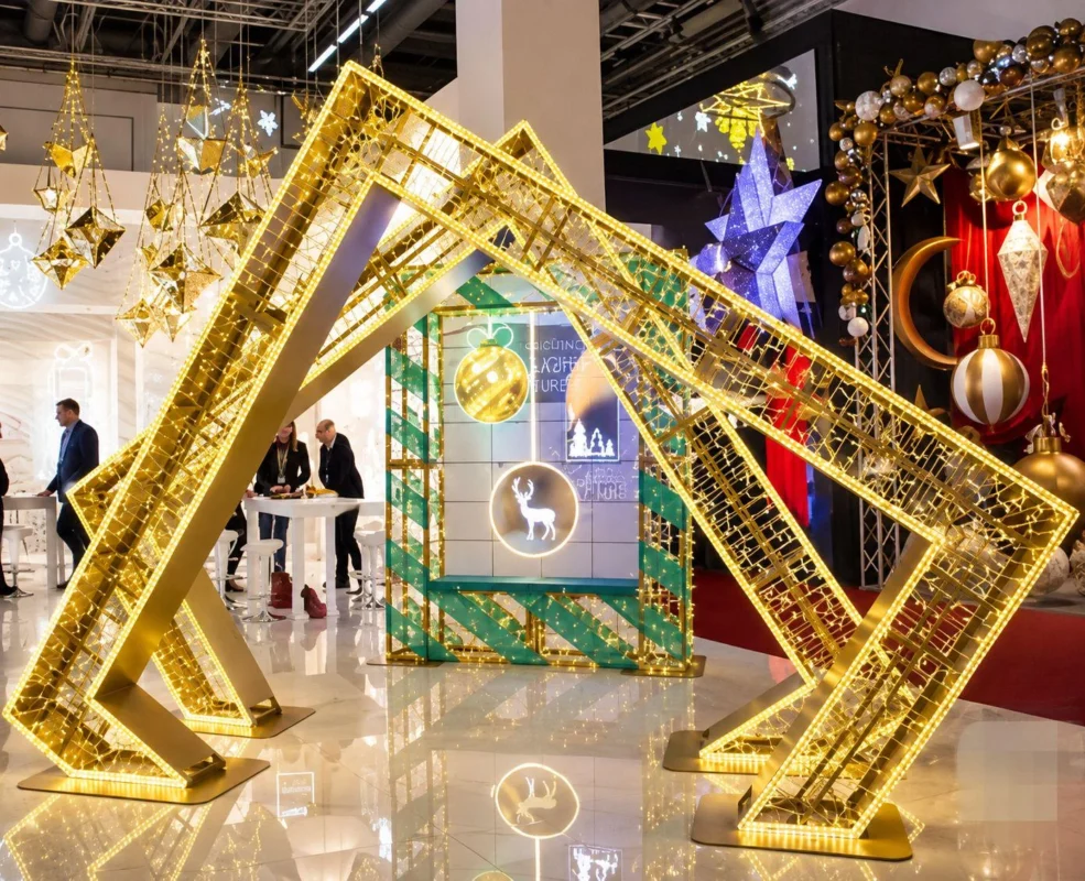 Golden Angled Frame Light Entrance — yxgm08