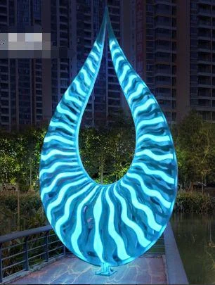 Blue Teardrop Light Sculpture — wjx06