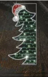 Christmas Tree Pole Motif with Santa Hat — DP003