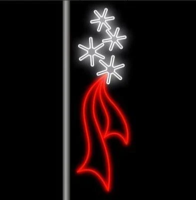 Red Ribbon and White Star Pole Motif — DP026