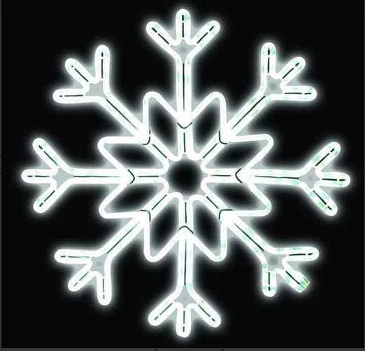 White Six-Arm Snowflake Outline Light — DP027