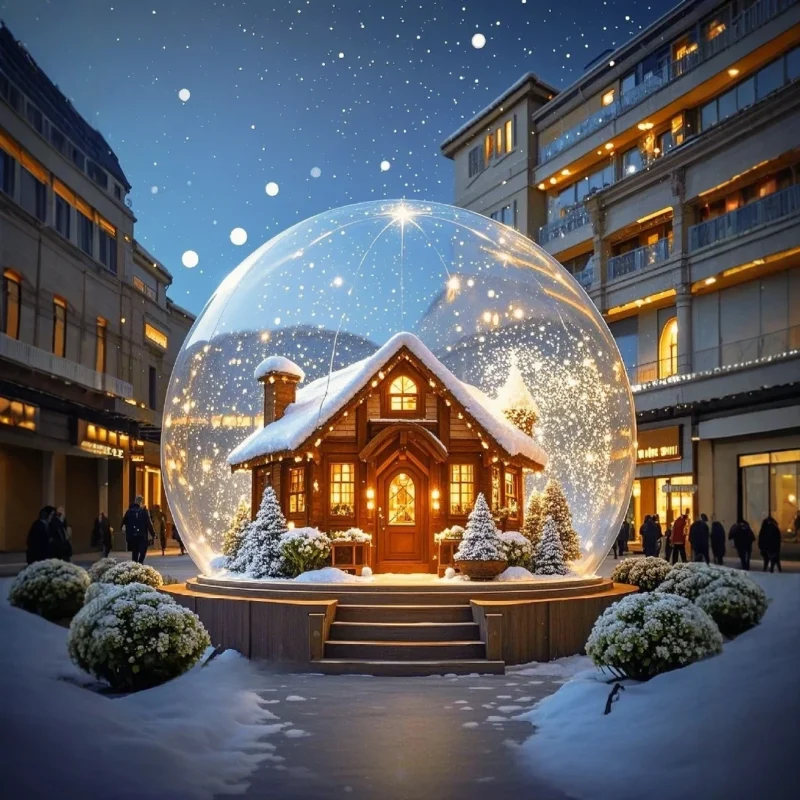 Christmas House Snow Globe Display — JQ-C24-R002