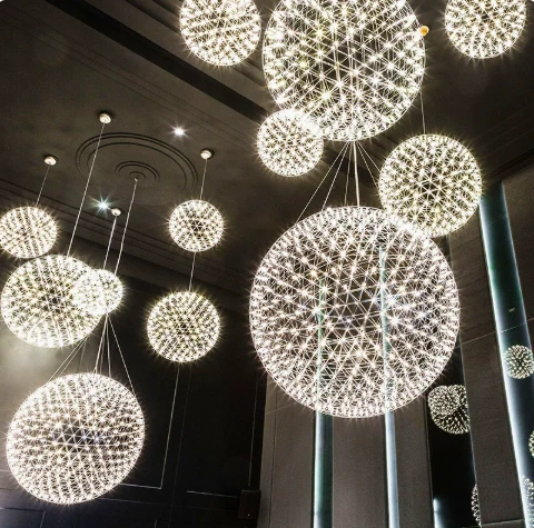 Suspended White Sphere Light Display — JQ-C31-R002