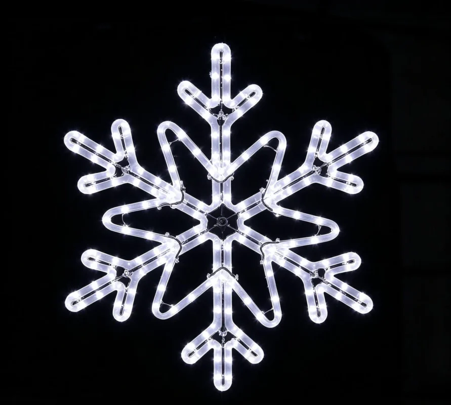 White Outline Snowflake Motif Light — DP017